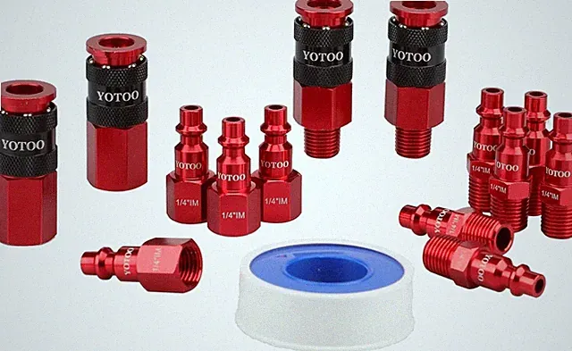 15 Pieces Universal Air Coupler and Plug Kit, Quick Connect Air Hose Fittings...