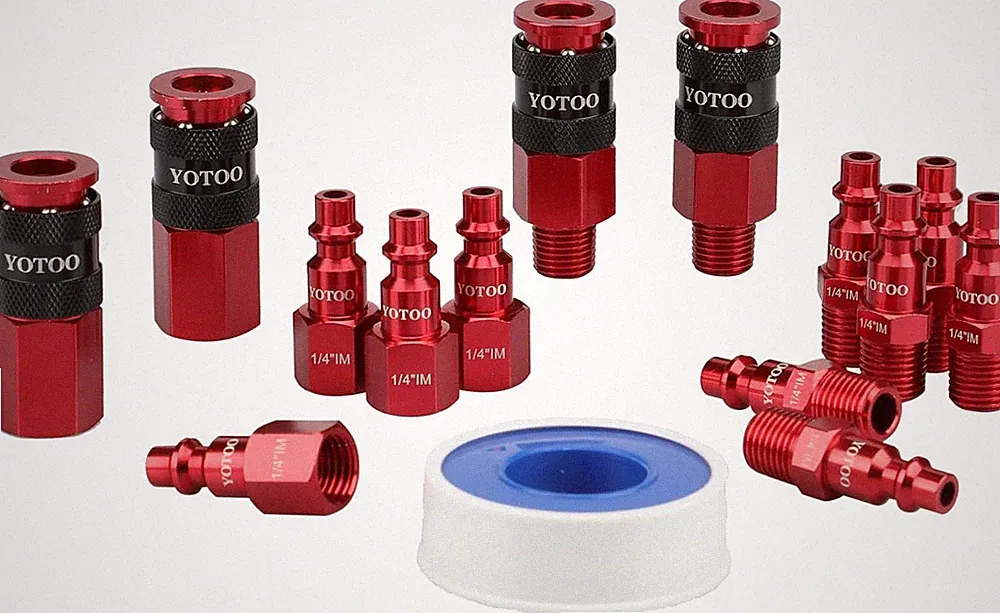 15 Pieces Universal Air Coupler and Plug Kit, Quick Connect Air Hose Fittings, H