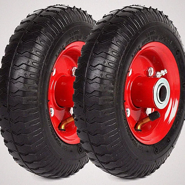 (2-Pack) 2.80/2.50-4" Tire and Wheel Set - 8 Inch Wheelbarrow Tire and Wheel...