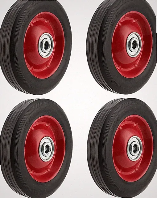4 PCS 8 Inch Solid Rubber Tire, Flat Free Solid Rubber Wheels, Hand Truck Replac