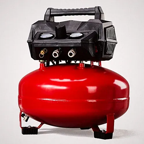 6 Gal. 150 PSI Portable Electric Oil-Free Jobsite Pancake Air Compressor RED