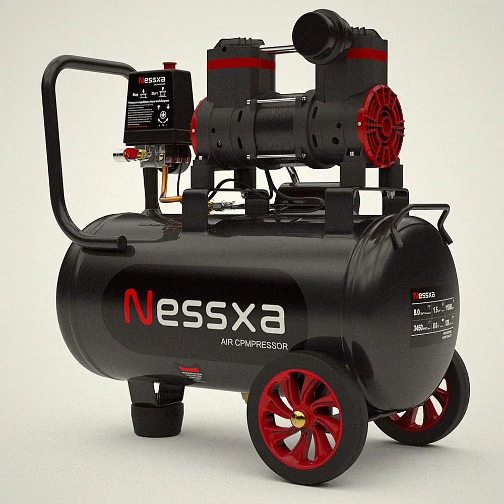 8 Gallon Ultra Quiet Air Compressor, 1.5HP 4.52 CFM, Max 115 PSI Oil-Free Air...