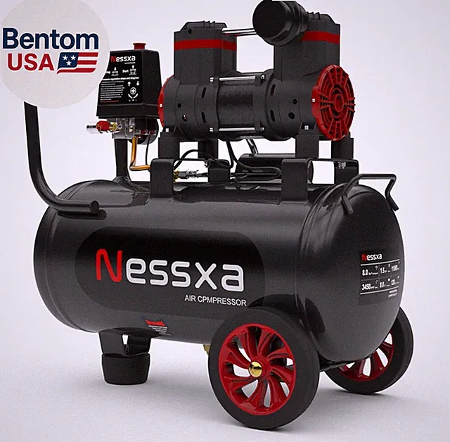 8 Gallon Ultra Quiet Air Compressor, 1.5HP 4.52 CFM, Max 115 PSI Oil-Free Air Co