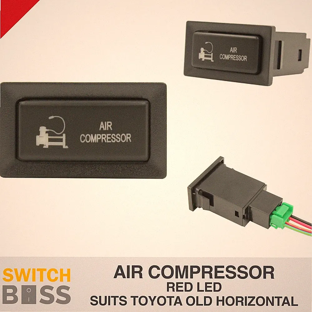 AIR COMPRESSOR RED LED Horizontal Switch for Toyota Landcruiser 75 78 79 80