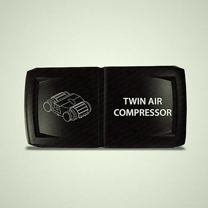 CH4x4 Rocker Switch V2 Twin Air Compressor Symbol - Horizontal - Red LED