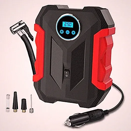 Digital Air Compressor for Car Auto Pump Portable Tire Inflator with LED Red