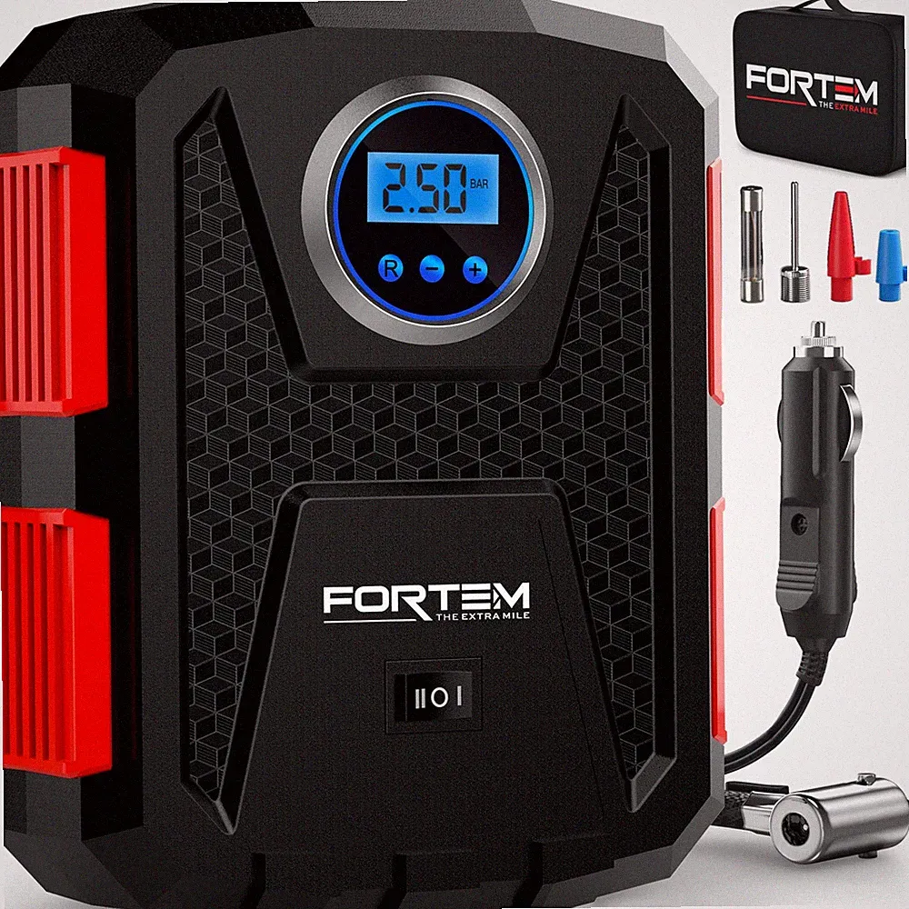 FORTEM Tire Inflator Portable Air Compressor 150 PSI, 12V Electric Bike Pump for