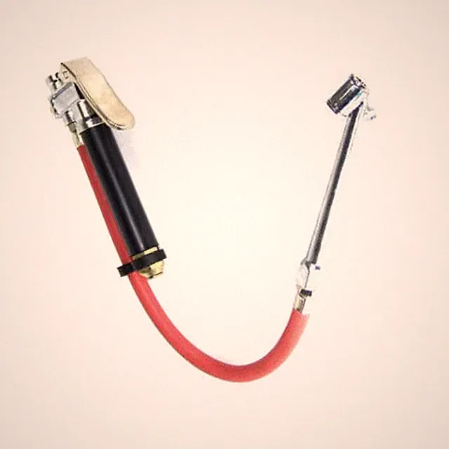 King Air Tire Pressure Filler Dual Chuck Inflator Car Gauge 12" Compressor Hose