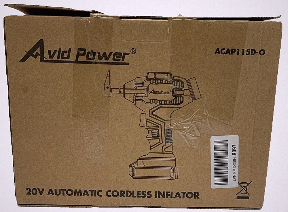 Tire Inflator Portable Air Compressor, 20V Cordless 12V DC Car Tire Pump 100 PSI