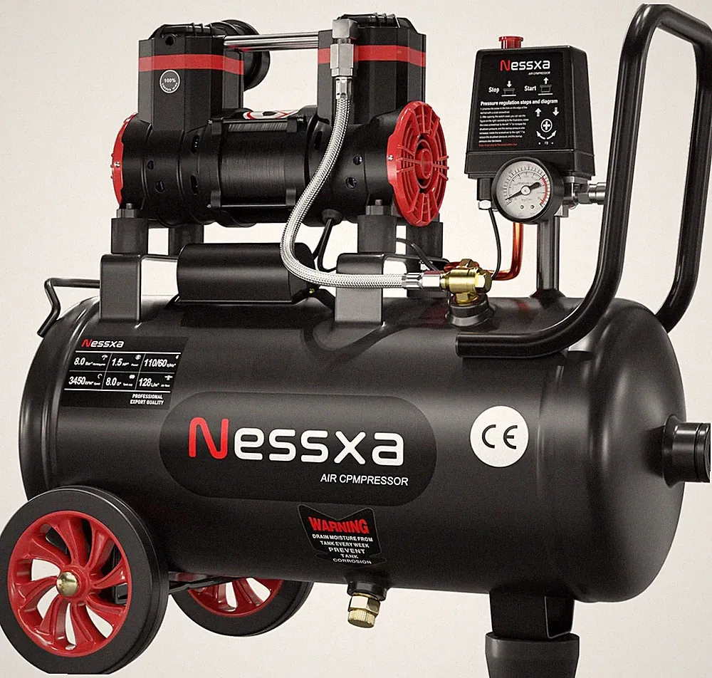 Ultra Quiet 8 Gallon Air Compressor 1.5HP 115 PSI for Cars & Woodworking